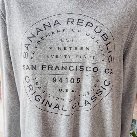 Banana Republic Logo Crewneck Heather Gray Sweatshirt, Women's Size Large - Picture 4 of 8